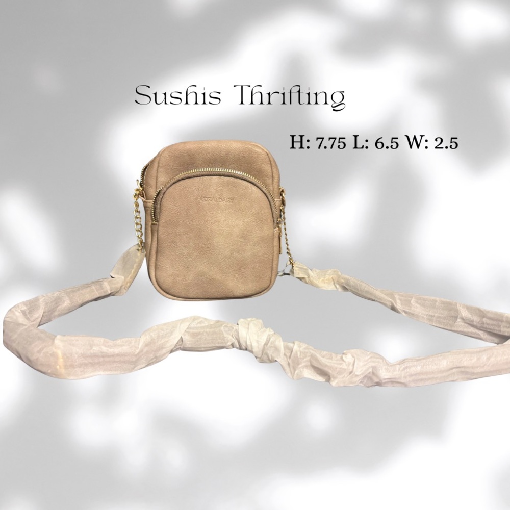 Tan Crossbody Bag with Chain Strap